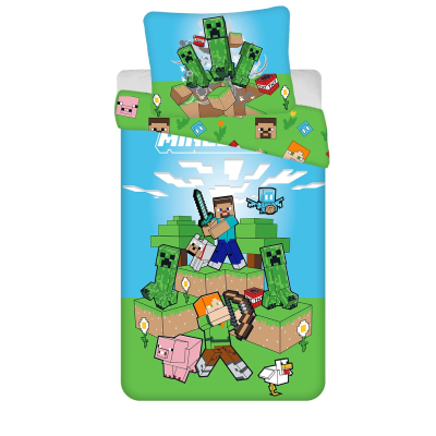 2-dijelna posteljina MINECRAFT Outdoors Mobs, 140x200 cm 