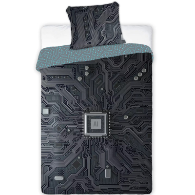 Siva 2-delna posteljnina AI, Glow in the Dark 140x200 cm