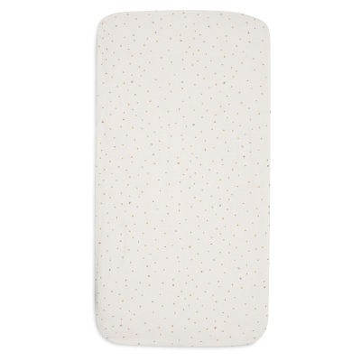 KREMASTO BIJELA plahta za madrac 140x70 cm KANGAROOTS Dusty Dot, pamučni jersey, Jollein® 