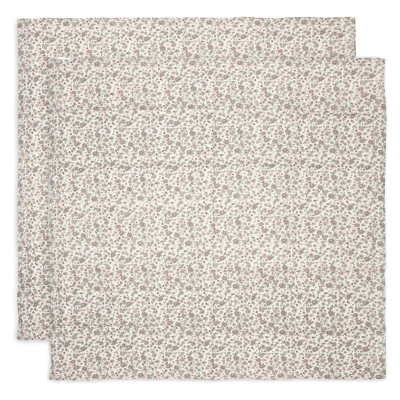 Krem bijele tetra pelene RETRO FLOWERS (115x115 cm) - 2 kom, Jollein®