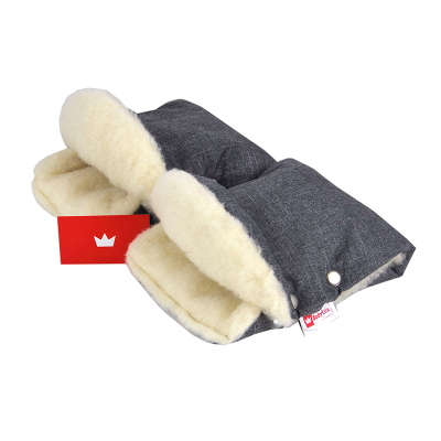 JEANS TAMNO SIVE muf rukavice za kolica 100% ovčja vuna CandyFlex