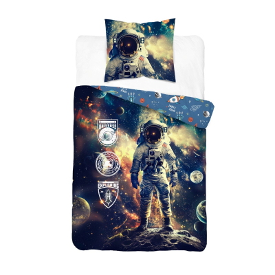 Plava 2-dijelna posteljina Astronaut u svemiru 140X200 cm