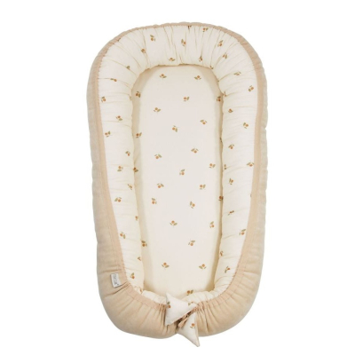 Dvostrano gnijezdo za bebe, IVORY - BEIGE, CRANBERRY, TINY STAR