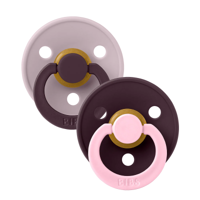 Duda BIBS Colour Fusion, lateks - Dusky Lilac/Plum Mix, 0-6mjeseci (2 komada)