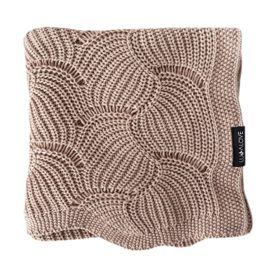 Cappuccino smeđa pletena deka od bambusa SHELLS LULLALOVE 80x100 cm