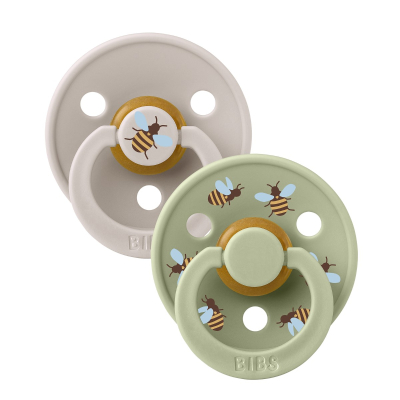 Duda BIBS od prirodnog lateksa – Bumblebee Mushroom Mix 1, 0–6M (2 kom)