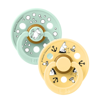 Duda BIBS x Moomin lateks – Nordic Mint Mix, 6–18M (2 kom)