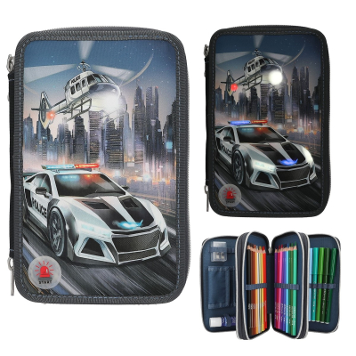 Grafit-siva pernica MONSTER CARS POLICE, 3-kata