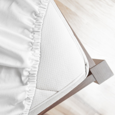 Premium SATEN navlaka s gumom 90x200 cm – bijela
