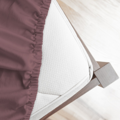 Premium SATEN navlaka s gumom 90x200 cm – prljavo ružičasta