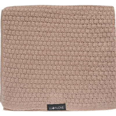 Karamel bež MERINO deka BUTTERFLY, Lullalove 90x100 cm - PREMIUM