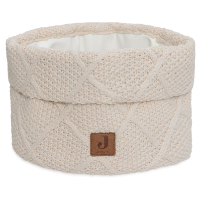 Krem bijela karirana pletena košara za pohranu, Knit Oatneal, Jollein®