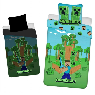 2-dijelna posteljina MINECRAFT 140x200 cm - Glow