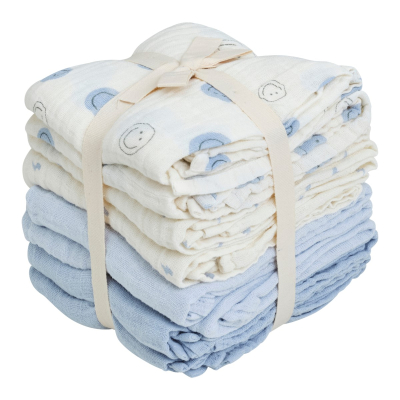 Plave organske pamučne tetra pelene Smiley - 734 Celestial Blue (8 KOM) Pippi&reg;