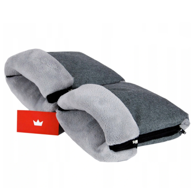 JEANS MELANGE SIVE muf rukavice za kolica sivi PLIŠ - CandyFlex ZIPER