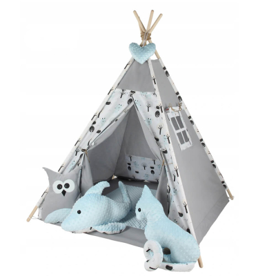 Sivo-plavi ŠATOR TIPI bambi i FOREST, Babymax
