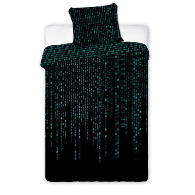 Crna 2-dijelna posteljina MATRICA, Glow in the Dark, 140 × 200 cm
