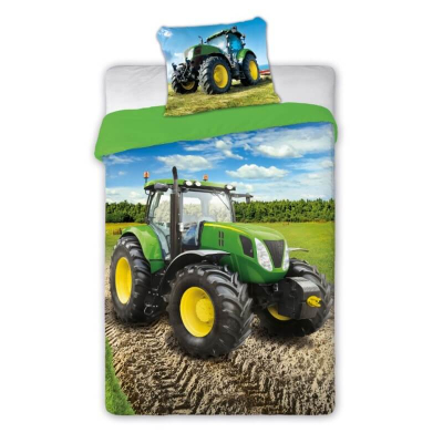 2-dijelna posteljina ZELENI TRAKTOR John Deere 140x200 cm