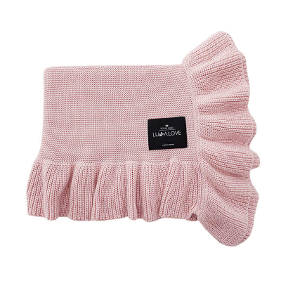 Puder roza pleteni pokrivač od bambusa RUFFLES, LULLALOVE 90x110 cm