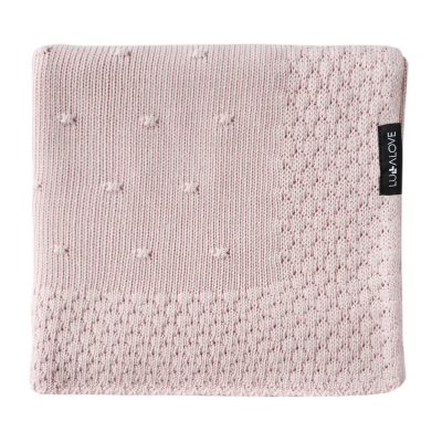 Puder roza pletena deka od bambusa POPCORN 80X100 cm, LULLALOVE