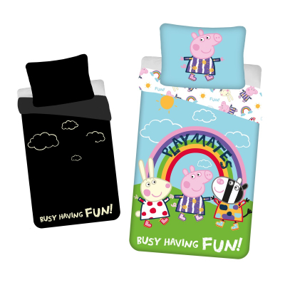 2-dijelna posteljina PEPPA PIG Glow in the dark 140x200 cm