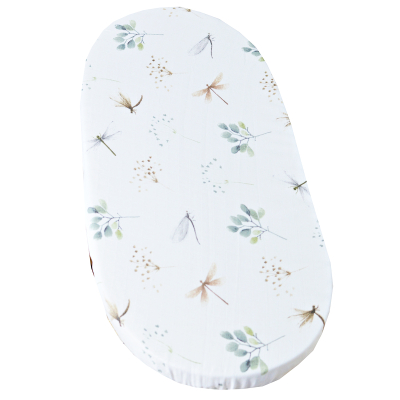 Bijela pamučna muslin plahta za košaru - DRAGONFLY, Largo