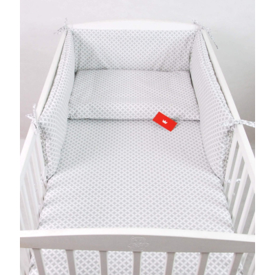 Siva 2-dijelna posteljina KVADRATIĆI 120x90 cm BabyLux