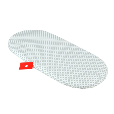 BIJELA ovalna plahta za madrac SIVI KVADRATI 75/80x35/40 cm, BabyLux