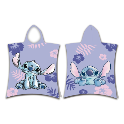 Ljubičasti pončo ručnik LILO&STITCH, 55x110 cm, ©DISNEY