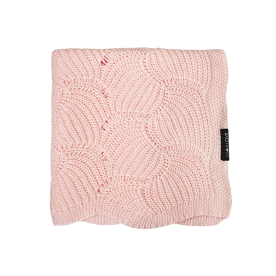 Svijetlo ružičasta pletena deka od bambusa SHELLS LULLALOVE 80x100 cm