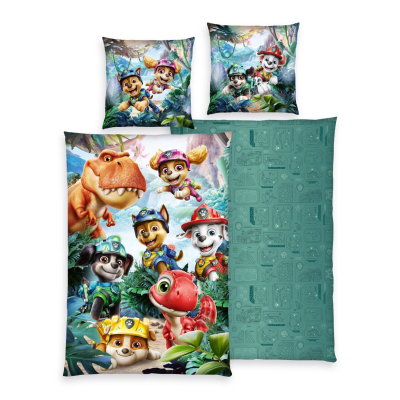 Dvostrana 2-dijelna posteljina PAW PATROL The Dino Movie, 140x200 cm