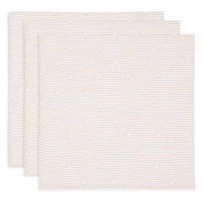 Smeđe tetra pelene MIFFY STRIPE, BISCUIT (70X70 cm) - 3 komada, Jollein®