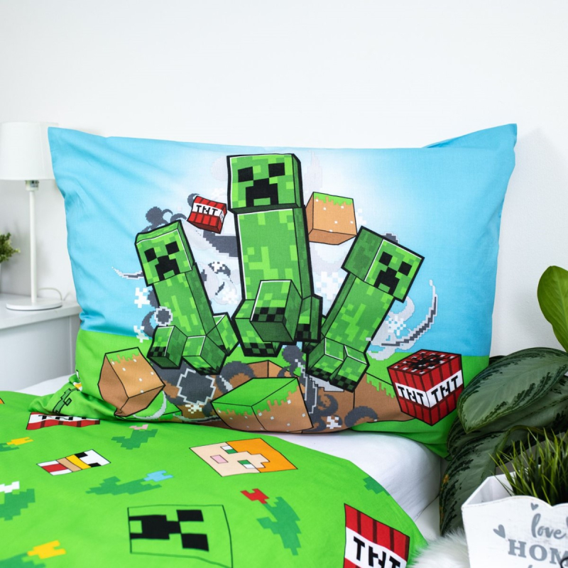 2-dijelna posteljina MINECRAFT Outdoors Mobs, 140x200 cm 