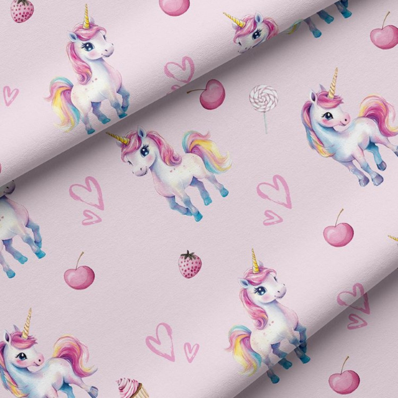 Roza 2-delna posteljnina UNICORN, Glow in the dark,140x200 cm-3