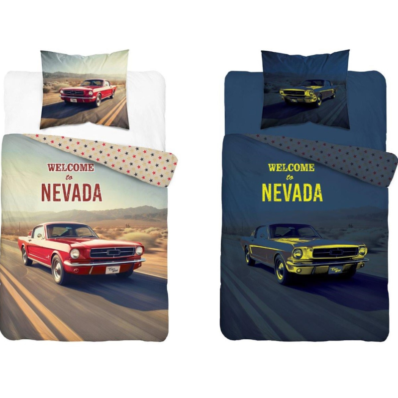 Dvostrana posteljina AMERICAN CAR 140x200 cm, Glow in the dark
