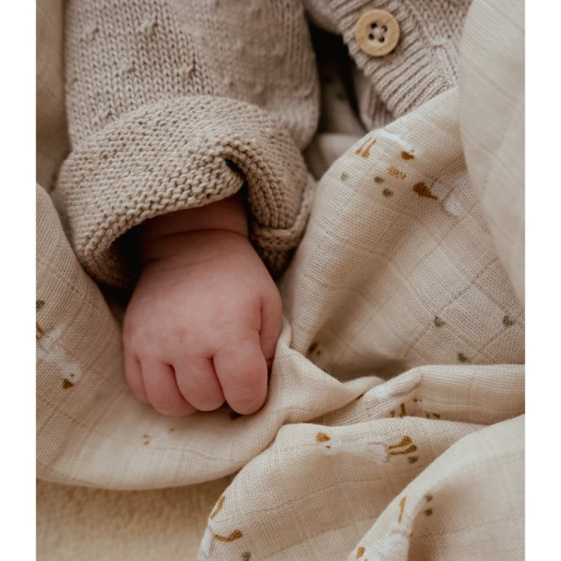 Bež muslin pelena 120 x 120 cm Little Goose, Little Dutch (TE51925032)