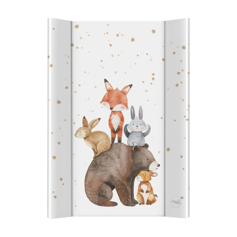 Bijela mekana podloga za prematanje basic FOREST FRIENDS (50x70cm), Ceba®