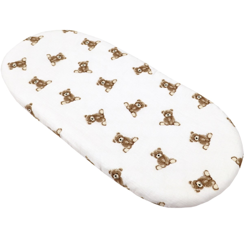 Set ovalnih plahti za košaru 75/80 x 35/40 cm od pamučnog muslina MEDVJEDIĆ (3 kom), BabyLux
