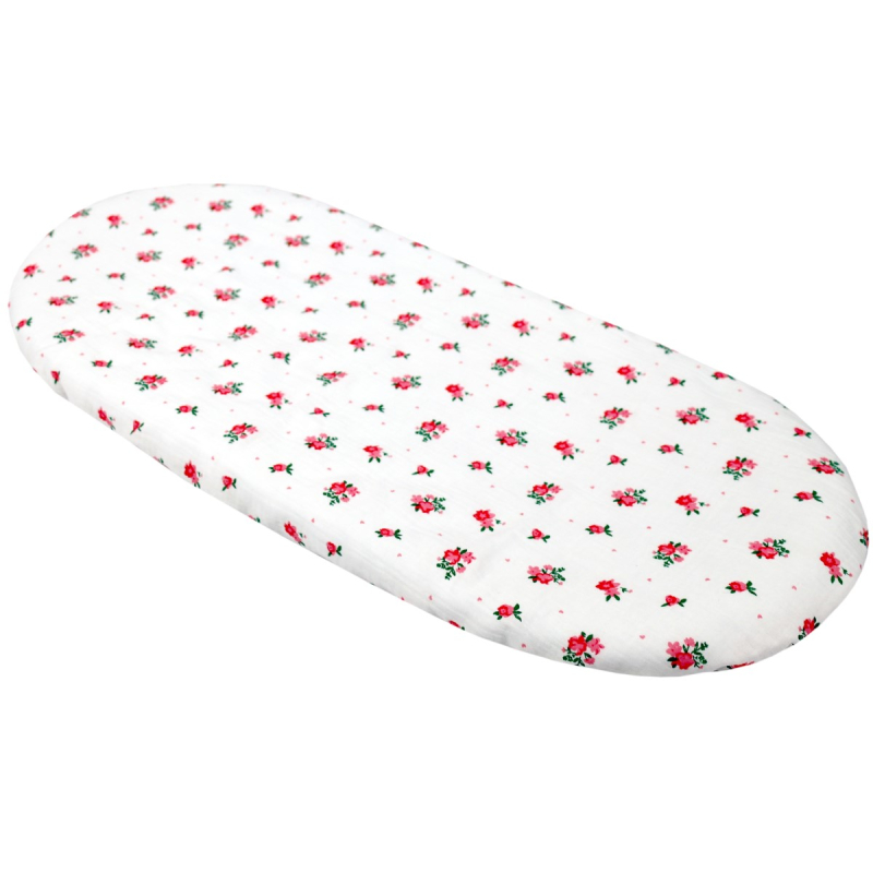 BabyLux set ovalnih plahti za košaru muslin RUŽICE 3 kom