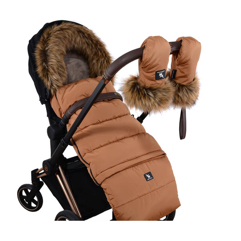 Cottonmoose karamel rjave rokavice za voziček