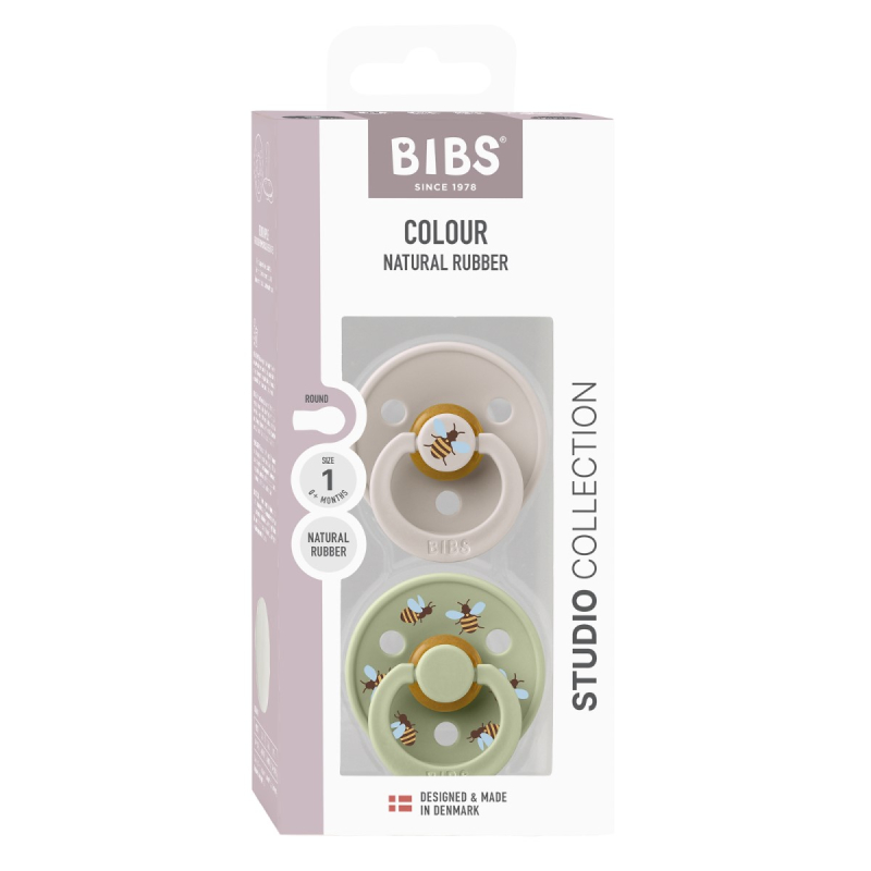 Duda BIBS od prirodnog lateksa – Bumblebee Mushroom Mix 2, 6–18M (2 kom)