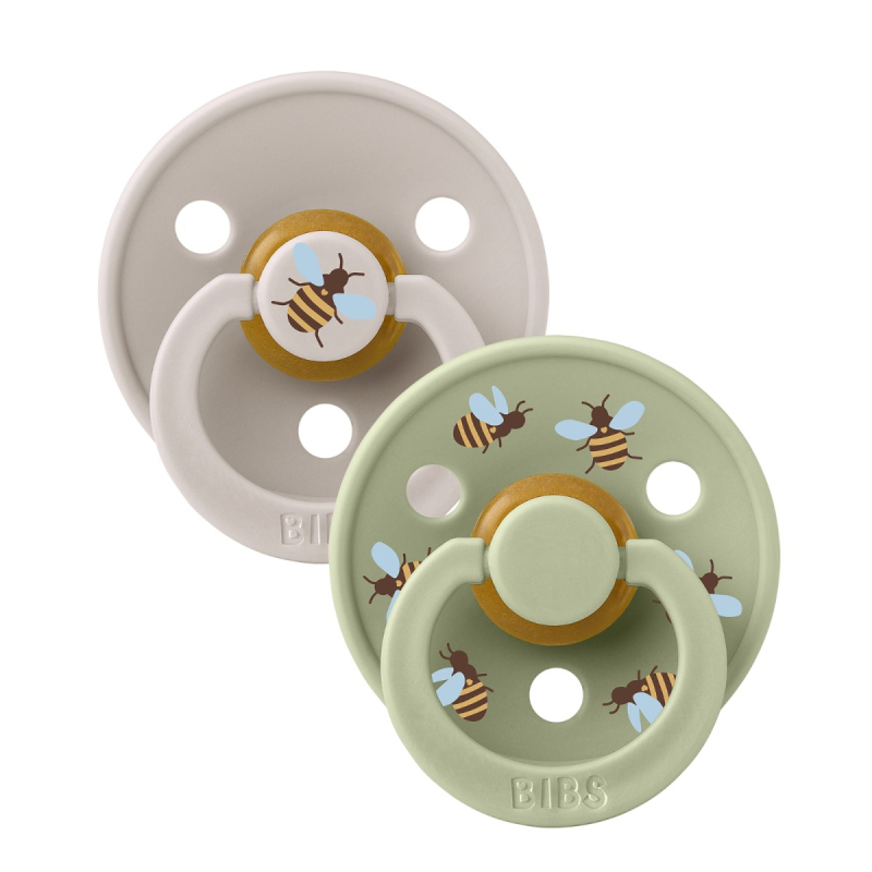 Duda BIBS od prirodnog lateksa – Bumblebee Mushroom Mix 1, 0–6M (2 kom)