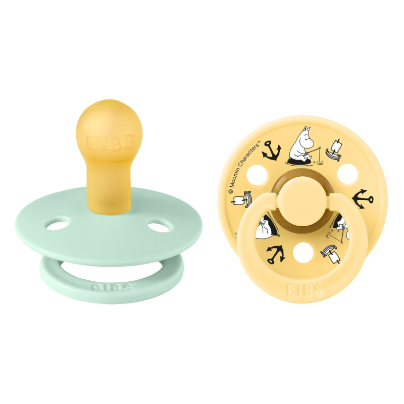 Duda BIBS x Moomin lateks – Nordic Mint Mix, 6–18M (2 kom)