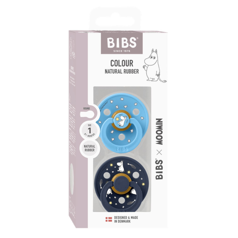 Duda BIBS x Moomin Colour Good Night lateks – Breeze Mix, 6–18M (2 kom)