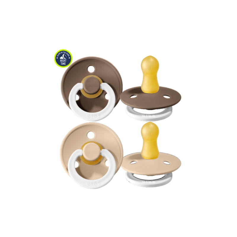 Duda BIBS - Dark Oak & Vanilla 0-6M NIGHT (2 kosa)