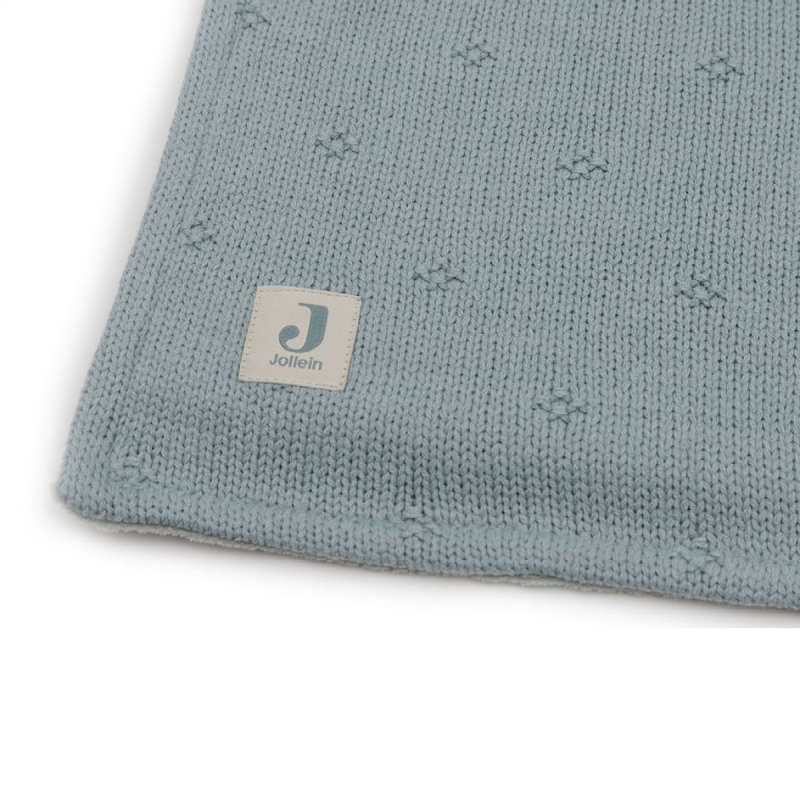Zelena dvoslojna pletena odeja 75x100cm Cosy Knit Sea Green/Velvet