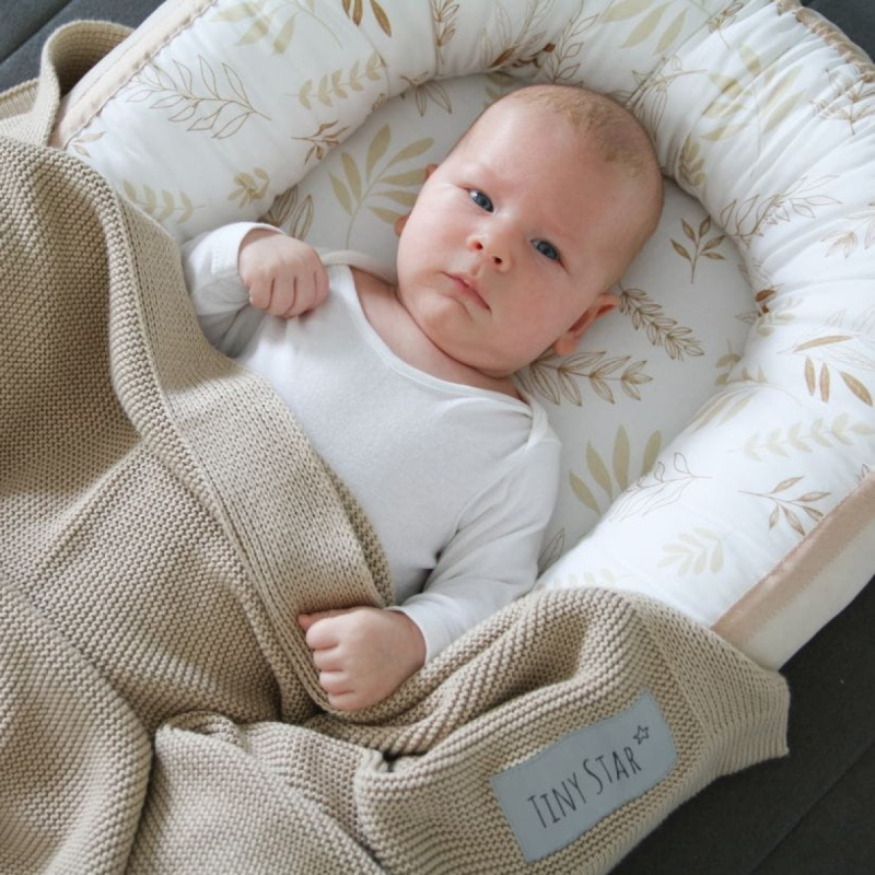 Dvostrano gnijezdo za bebe, IVORY - BEŽ, GRAIN, TINY STAR