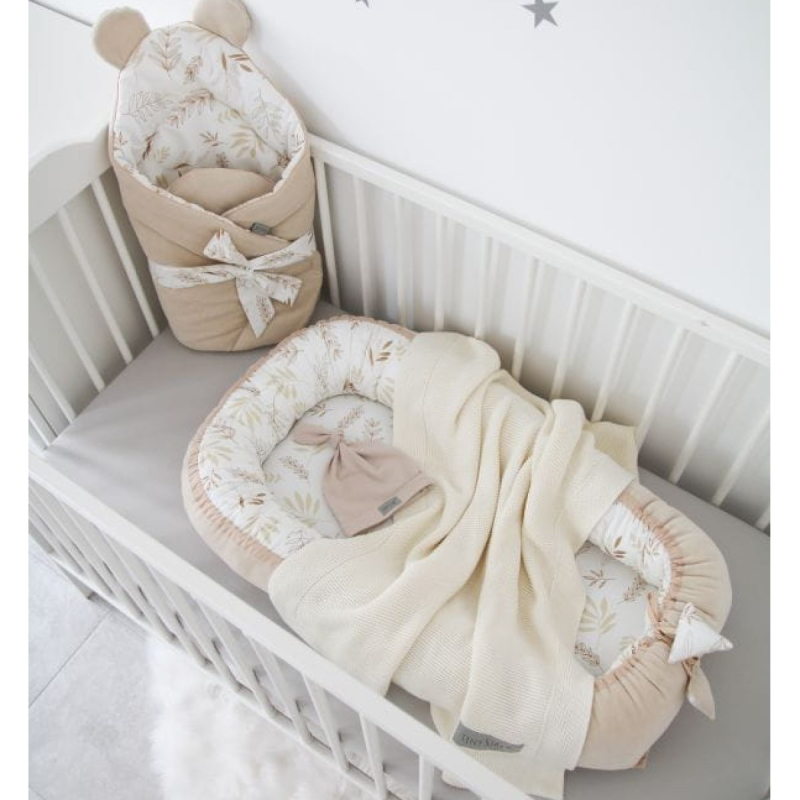 Dvostrano gnijezdo za bebe, IVORY - BEŽ, GRAIN, TINY STAR