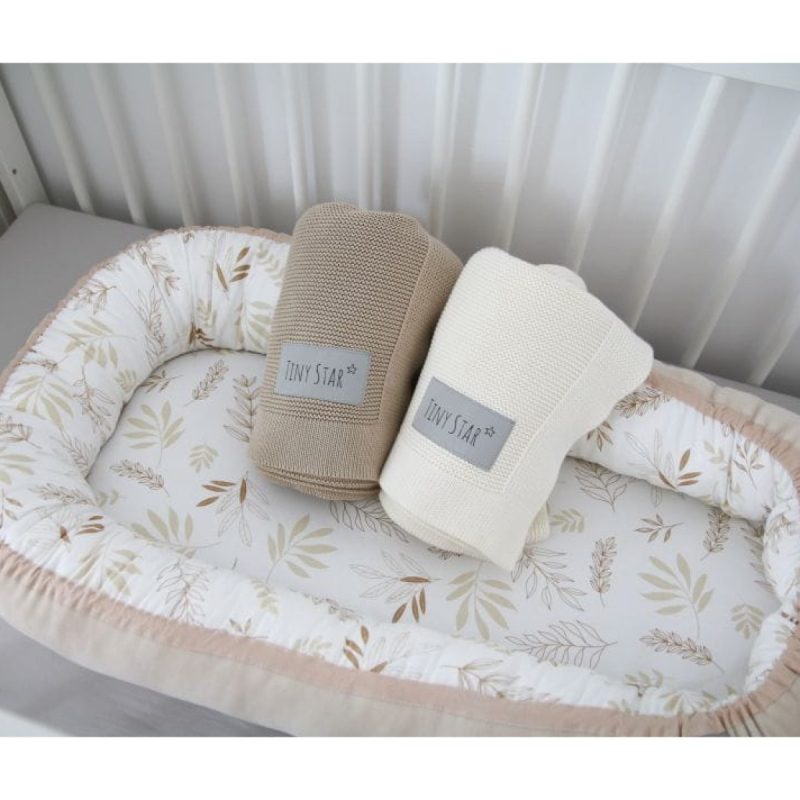 Dvostrano gnijezdo za bebe, IVORY - BEŽ, GRAIN, TINY STAR