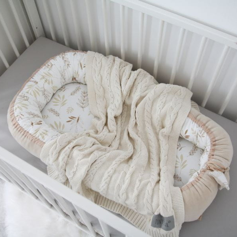 Dvostrano gnijezdo za bebe, IVORY - BEŽ, GRAIN, TINY STAR